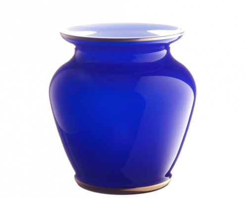 große leuchtend blau Vase aus Kristallglas