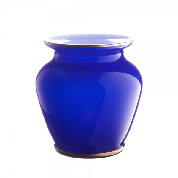 große leuchtend blau Vase aus Kristallglas