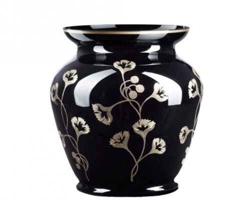 Große Vase schwarz/gold