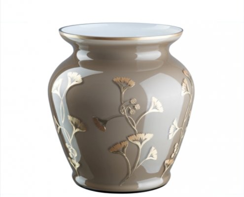 Große Vase toffee/gold