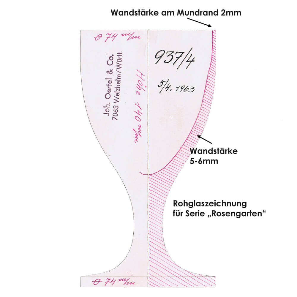 Kristallglas Formzeichnung