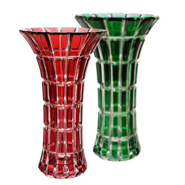 Eine rote und eine grüne Vase von OertelCrystal